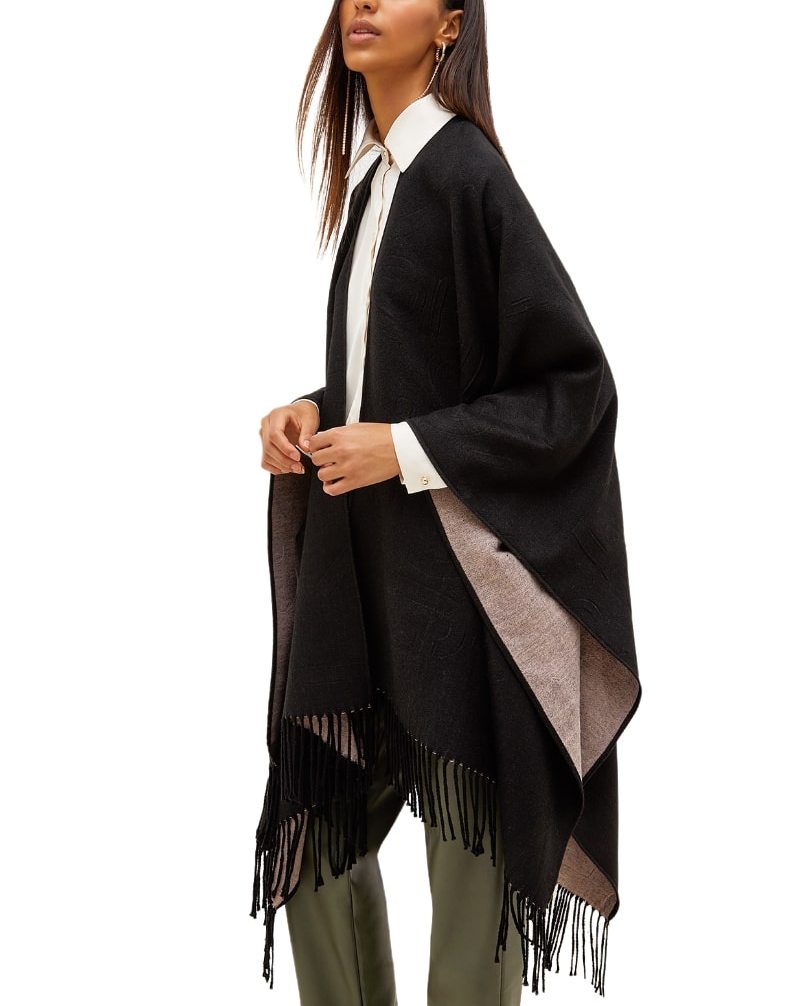 Poncho Moschino Donna Nero - Lavabile A Mano, Manica Lunga, Stile Garza - Foto 8